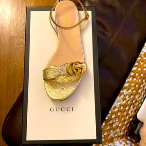 COPY - After Christmas Sale!!! Darling, gold leather Gucci sandals. Worn once.